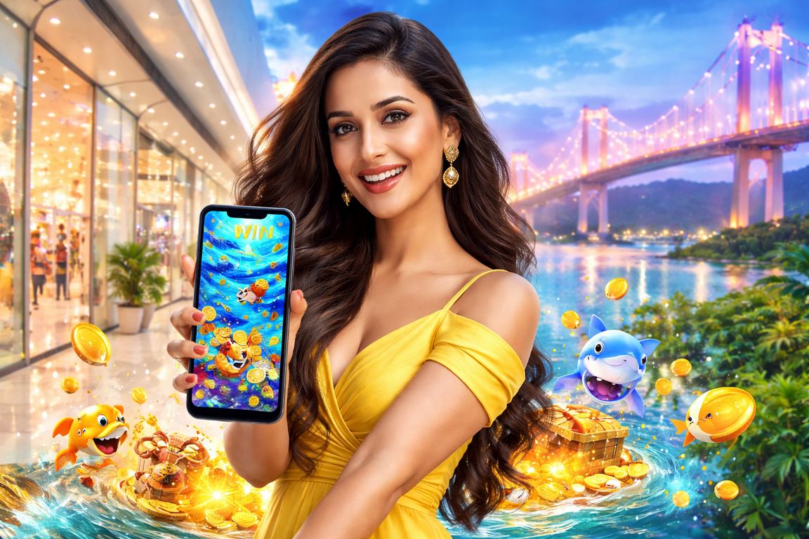 বরিশালের নদীর পাড়ে বসে একজন মৎস্যজীবী মোবাইলে লটারি টিকিট চেক করছেন